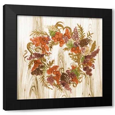 Metallic Wreath Black Modern Wood Framed Art Print with Double Matting by Gaynor, Janice