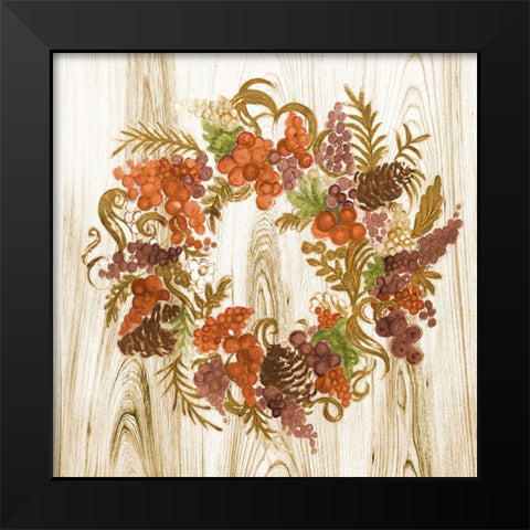 Metallic Wreath Black Modern Wood Framed Art Print by Gaynor, Janice
