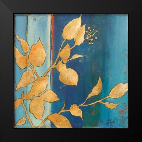 Golden Blue I Black Modern Wood Framed Art Print by Pinto, Patricia