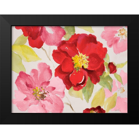 Floral Delicate in Pink I Black Modern Wood Framed Art Print by Loreth, Lanie