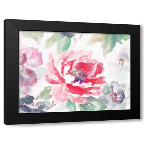 Floral Delicate Spring Black Modern Wood Framed Art Print by Loreth, Lanie