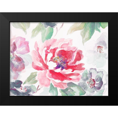 Floral Delicate Spring Black Modern Wood Framed Art Print by Loreth, Lanie