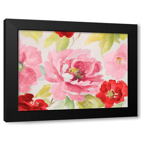 Floral Delicate in Pink II Black Modern Wood Framed Art Print with Double Matting by Loreth, Lanie