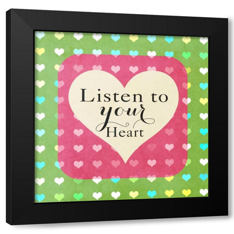 Heart Phrases II Black Modern Wood Framed Art Print by Lake, Shelley