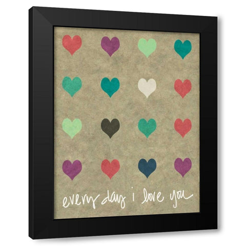 Everyday Love Black Modern Wood Framed Art Print by Lake, Shelley