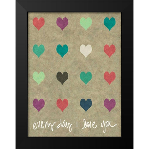 Everyday Love Black Modern Wood Framed Art Print by Lake, Shelley