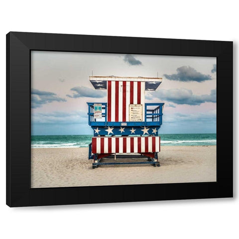 Stars and Stripes Black Modern Wood Framed Art Print with Double Matting by Lake, Shelley