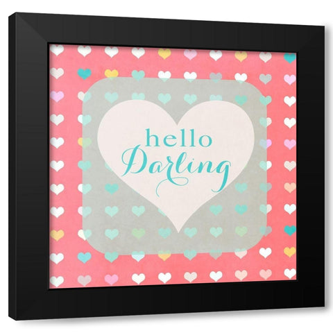 Hello Darling Black Modern Wood Framed Art Print with Double Matting by Lake, Shelley
