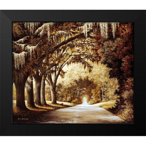 Down The Autumn Rabbit Hole Black Modern Wood Framed Art Print by Nawrocke, Bruce