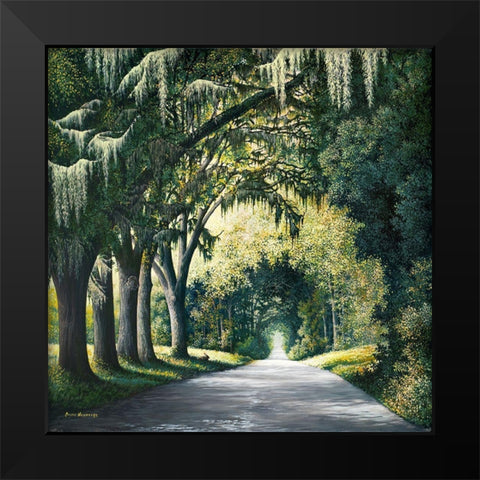 Down the Rabbit Hole Square Black Modern Wood Framed Art Print by Nawrocke, Bruce