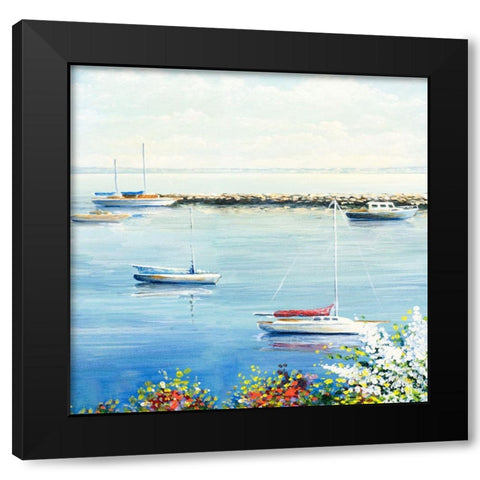 The Marina I Black Modern Wood Framed Art Print with Double Matting by Nawrocke, Bruce