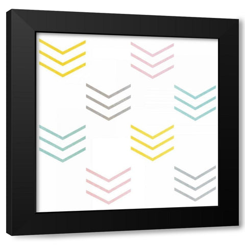 Pastel Pattern II Black Modern Wood Framed Art Print by SD Graphics Studio