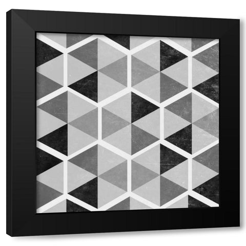 Gray Pattern I Black Modern Wood Framed Art Print by Studio, Sd Graphics