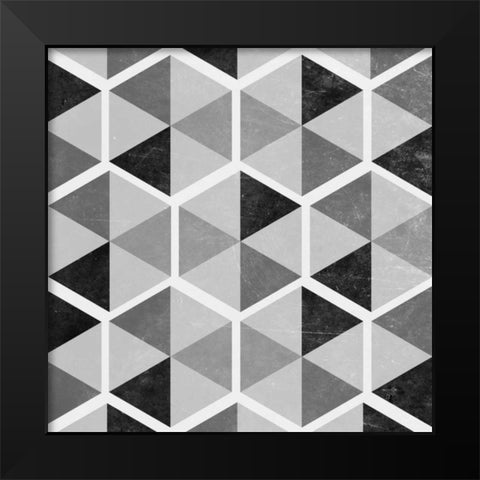 Gray Pattern I Black Modern Wood Framed Art Print by Studio, Sd Graphics