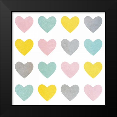 Pastel Pattern I Black Modern Wood Framed Art Print by SD Graphics Studio