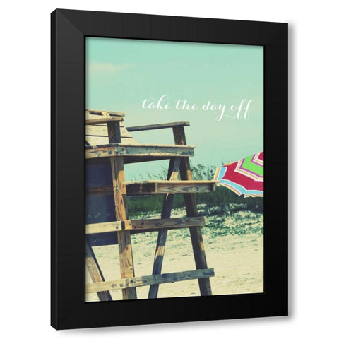 Take the Day Off Black Modern Wood Framed Art Print with Double Matting by Peck, Gail