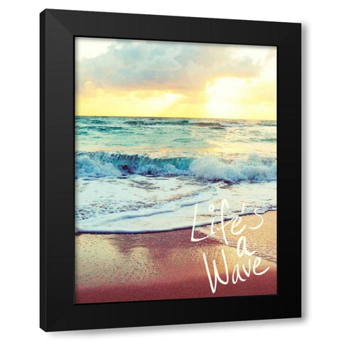 Lifes a Wave Black Modern Wood Framed Art Print by Peck, Gail