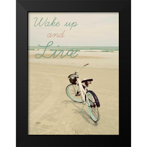 Wake Up Border Black Modern Wood Framed Art Print by Peck, Gail