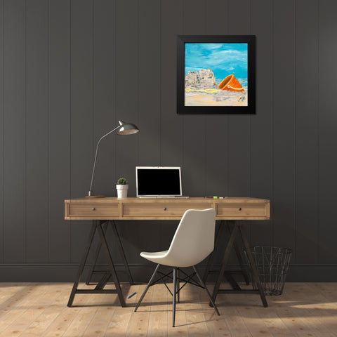 Sandcastles I Black Modern Wood Framed Art Print by DeRice, Julie