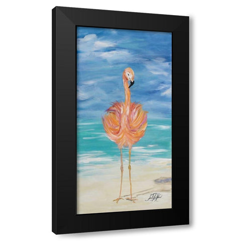 Flamingo I Black Modern Wood Framed Art Print with Double Matting by DeRice, Julie