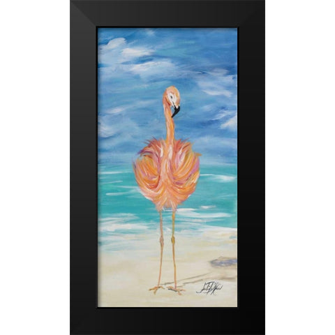 Flamingo I Black Modern Wood Framed Art Print by DeRice, Julie