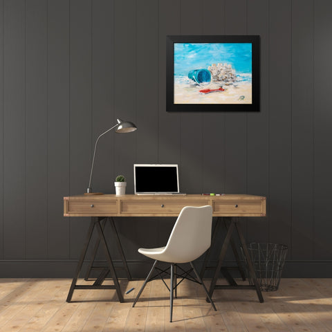 Sandcastles II Black Modern Wood Framed Art Print by DeRice, Julie