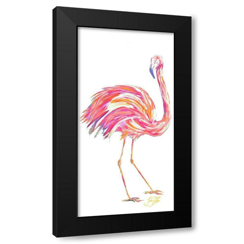 Punchy Flamingo II Black Modern Wood Framed Art Print by DeRice, Julie