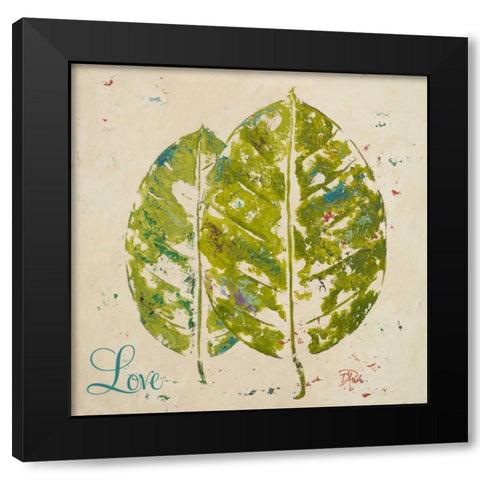 Green Love and Hope I Black Modern Wood Framed Art Print by Pinto, Patricia