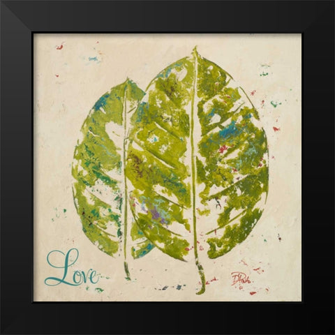 Green Love and Hope I Black Modern Wood Framed Art Print by Pinto, Patricia