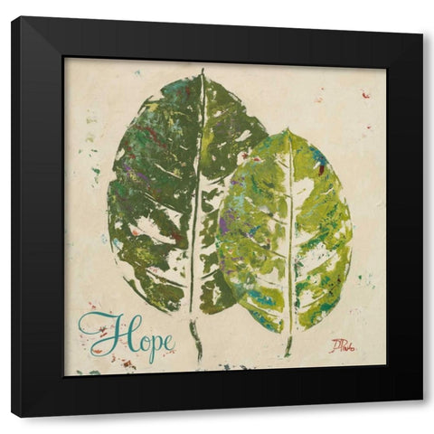Green Love and Hope II Black Modern Wood Framed Art Print by Pinto, Patricia