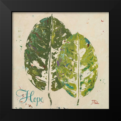 Green Love and Hope II Black Modern Wood Framed Art Print by Pinto, Patricia