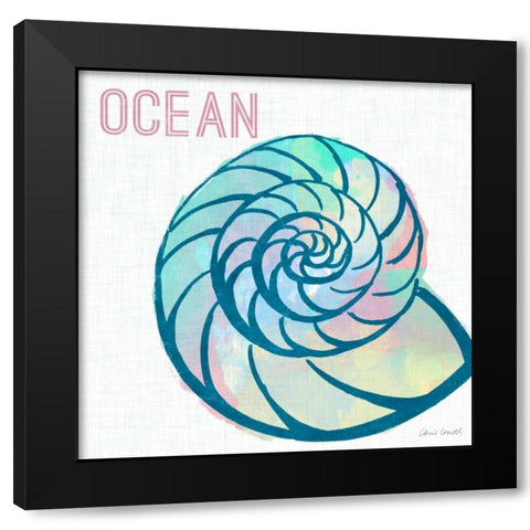 Ocean Shell Black Modern Wood Framed Art Print by Loreth, Lanie