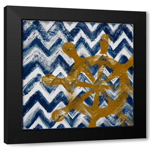 Nautical Chevron II Black Modern Wood Framed Art Print with Double Matting by Pinto, Patricia