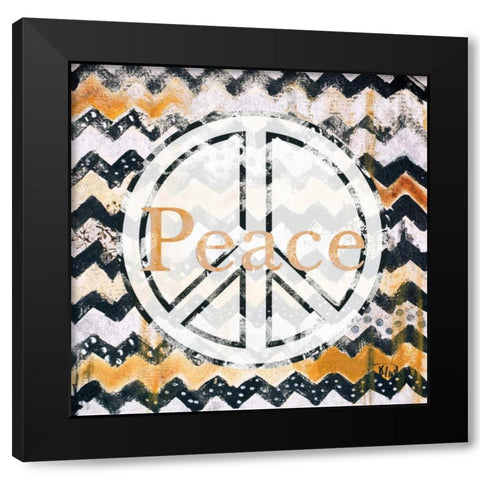 Love and Peace Square II Black Modern Wood Framed Art Print by Pinto, Patricia