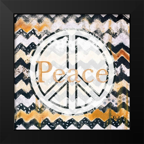 Love and Peace Square II Black Modern Wood Framed Art Print by Pinto, Patricia