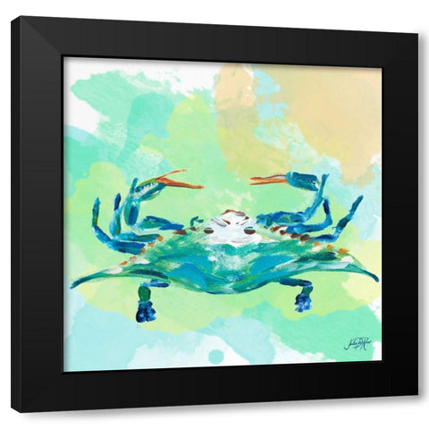 Watercolor Sea Creatures I Black Modern Wood Framed Art Print with Double Matting by DeRice, Julie