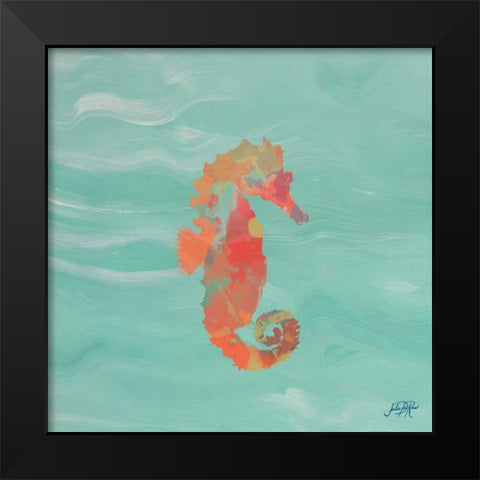 Sea Creatures on Teal III Black Modern Wood Framed Art Print by DeRice, Julie