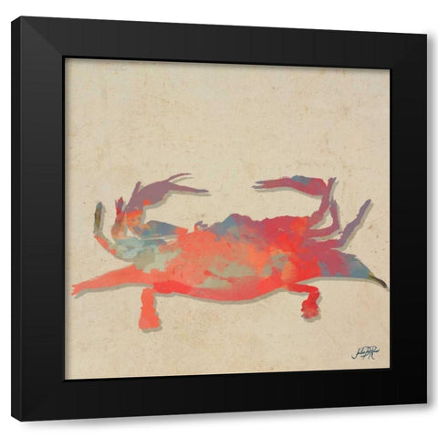 Sea Creatures on Tan I Black Modern Wood Framed Art Print by DeRice, Julie