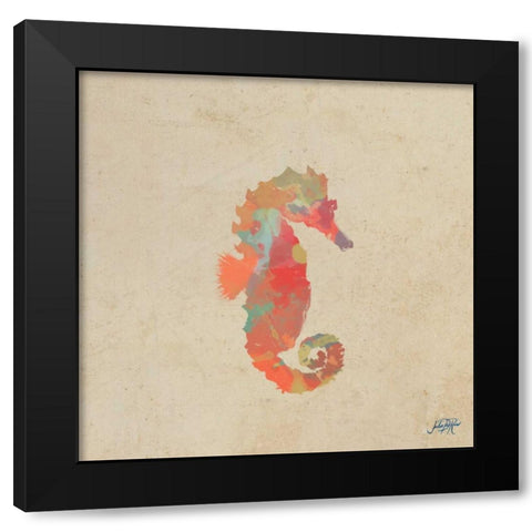 Sea Creatures on Tan III Black Modern Wood Framed Art Print with Double Matting by DeRice, Julie