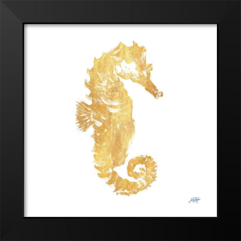 Gold Square Seahorse I Black Modern Wood Framed Art Print by DeRice, Julie