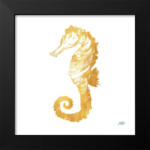 Gold Square Seahorse II Black Modern Wood Framed Art Print by DeRice, Julie