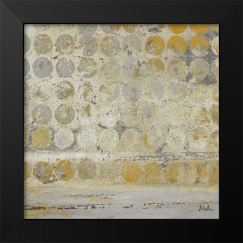 Dots on Gold Black Modern Wood Framed Art Print by Pinto, Patricia
