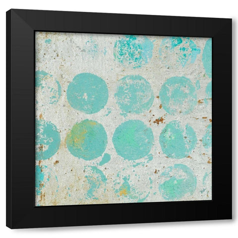 Aqua Circles I Black Modern Wood Framed Art Print by Pinto, Patricia