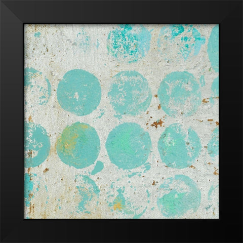 Aqua Circles I Black Modern Wood Framed Art Print by Pinto, Patricia
