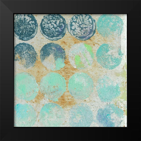 Aqua Circles II Black Modern Wood Framed Art Print by Pinto, Patricia