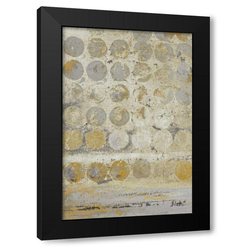 Dots on Gold I Black Modern Wood Framed Art Print by Pinto, Patricia