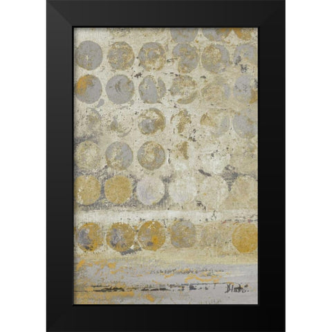 Dots on Gold I Black Modern Wood Framed Art Print by Pinto, Patricia