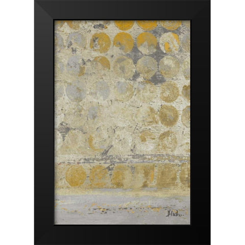 Dots on Gold II Black Modern Wood Framed Art Print by Pinto, Patricia