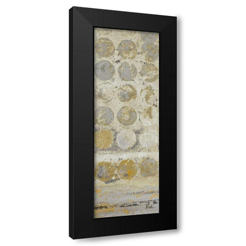 Dots on Gold Panel I Black Modern Wood Framed Art Print by Pinto, Patricia