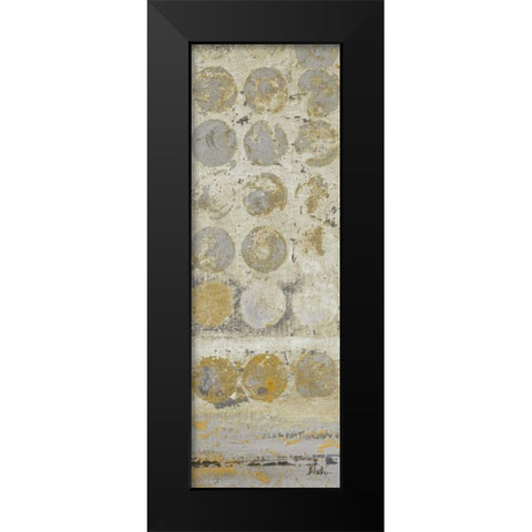 Dots on Gold Panel I Black Modern Wood Framed Art Print by Pinto, Patricia